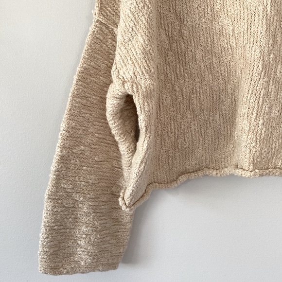 FREE PEOPLE Cowl Neck Nubby Knit Crop Sweater - Picture 11 of 12